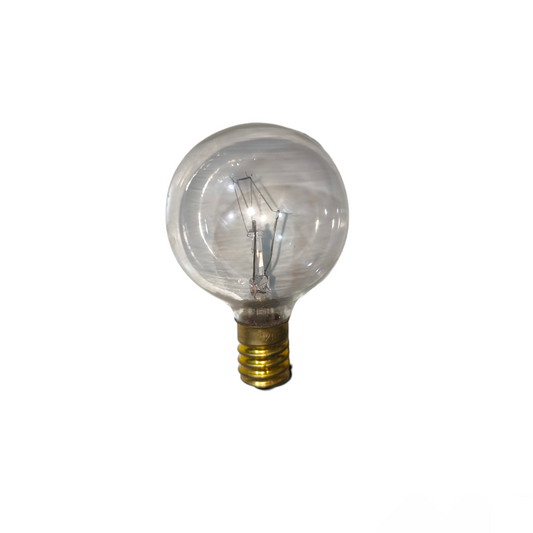 Clear 40W E14 incandescent bulb 220V with visible filament and brass base for lighting