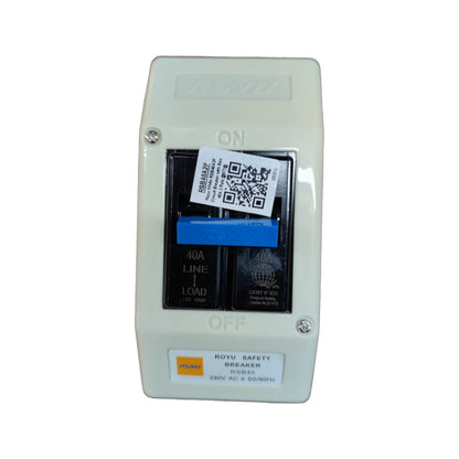 Royu 15A 2 Pole 10KAIC 220V Circuit Breaker with PVC Enclosure RSB15A