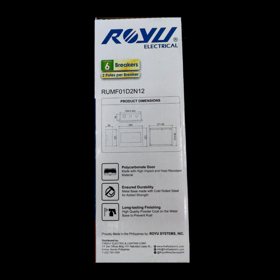 Royu 12 Ways Distribution Box Flush-Mount Metal Base