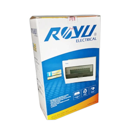 Royu 18 Ways Flush Type Metal Base Distribution Box with Busbar for 9 Breakers 2 Pole RUMF01D2N18