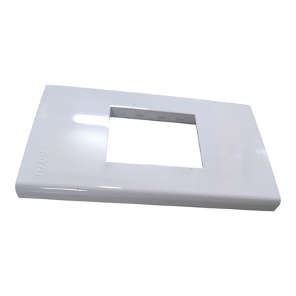 A glossy white rectangular plastic replacement cover plate with a square cutout in the center, shown on a plain white background.