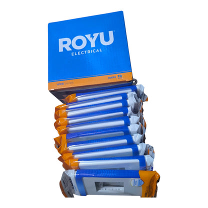 A stack of packaged ROYU Electrical 1000V DC/DC isolation modules, with the blue branded box visible at the top on a plain white background.