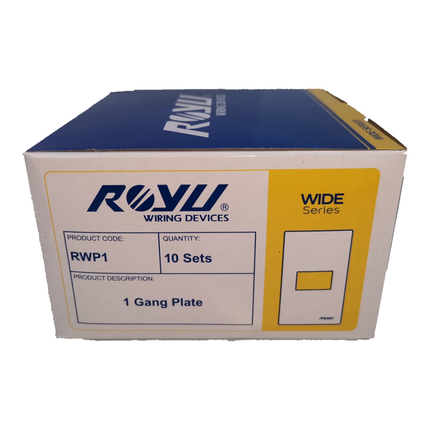 Royu 1 Gang Plate Wide Series RWP1 10pcs per Order Electx Electrical Supply