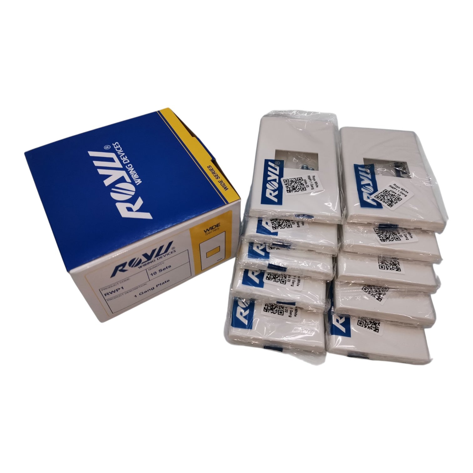 Royu 1 Gang Plate Wide Series RWP1 10pcs per Order Electx Electrical Supply