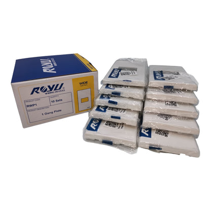 Royu 1 Gang Plate Wide Series RWP1 10pcs per Order Electx Electrical Supply