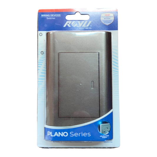 Royu 1 Gang Switch 1 Way with Plate Plano Series Dark Wood MD511/DW Electx Electrical Supply
