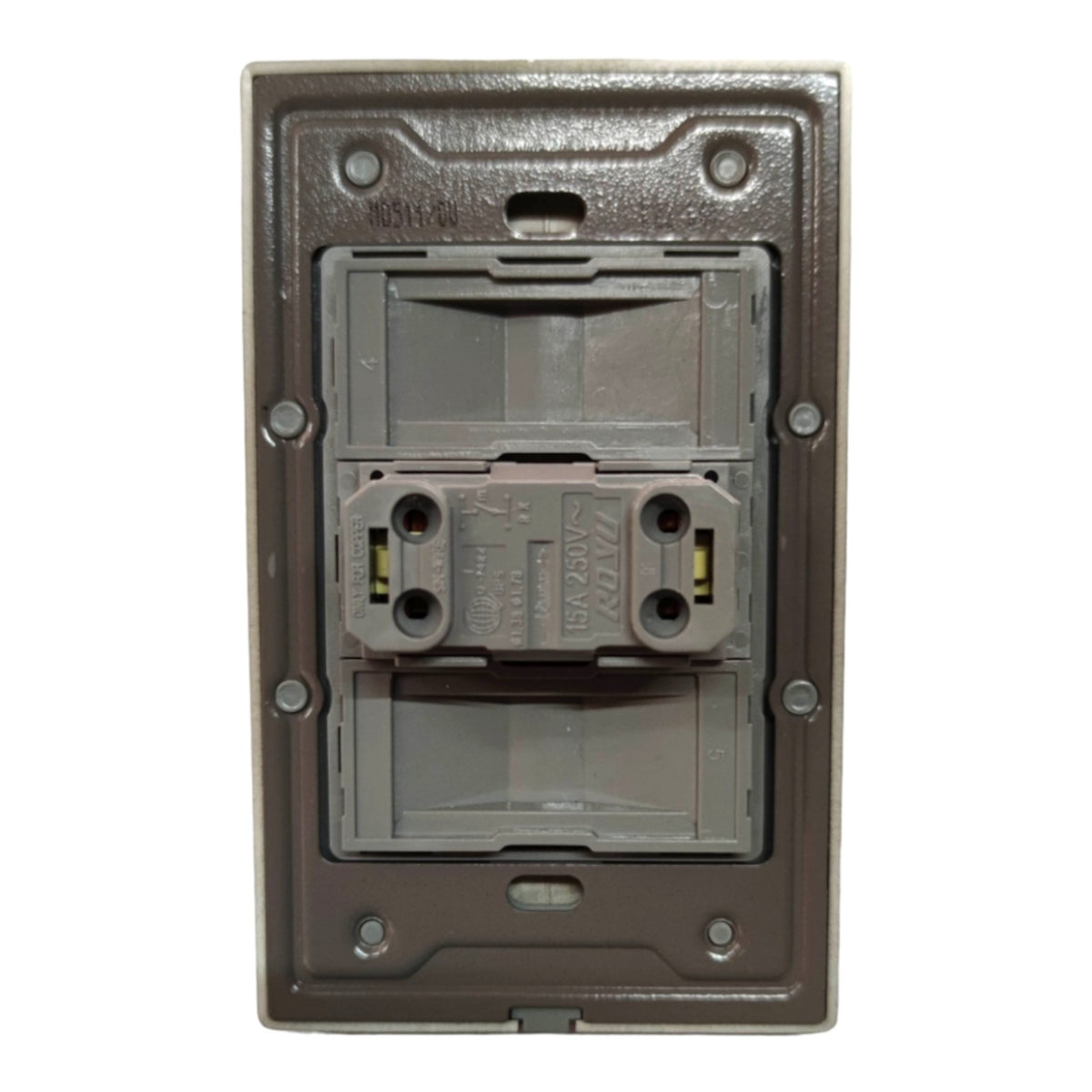 Royu 1 Gang Switch 1 Way with Plate Plano Series Dark Wood MD511/DW Electx Electrical Supply