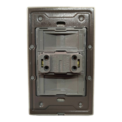Royu 1 Gang Switch 1 Way with Plate Plano Series Dark Wood MD511/DW Electx Electrical Supply