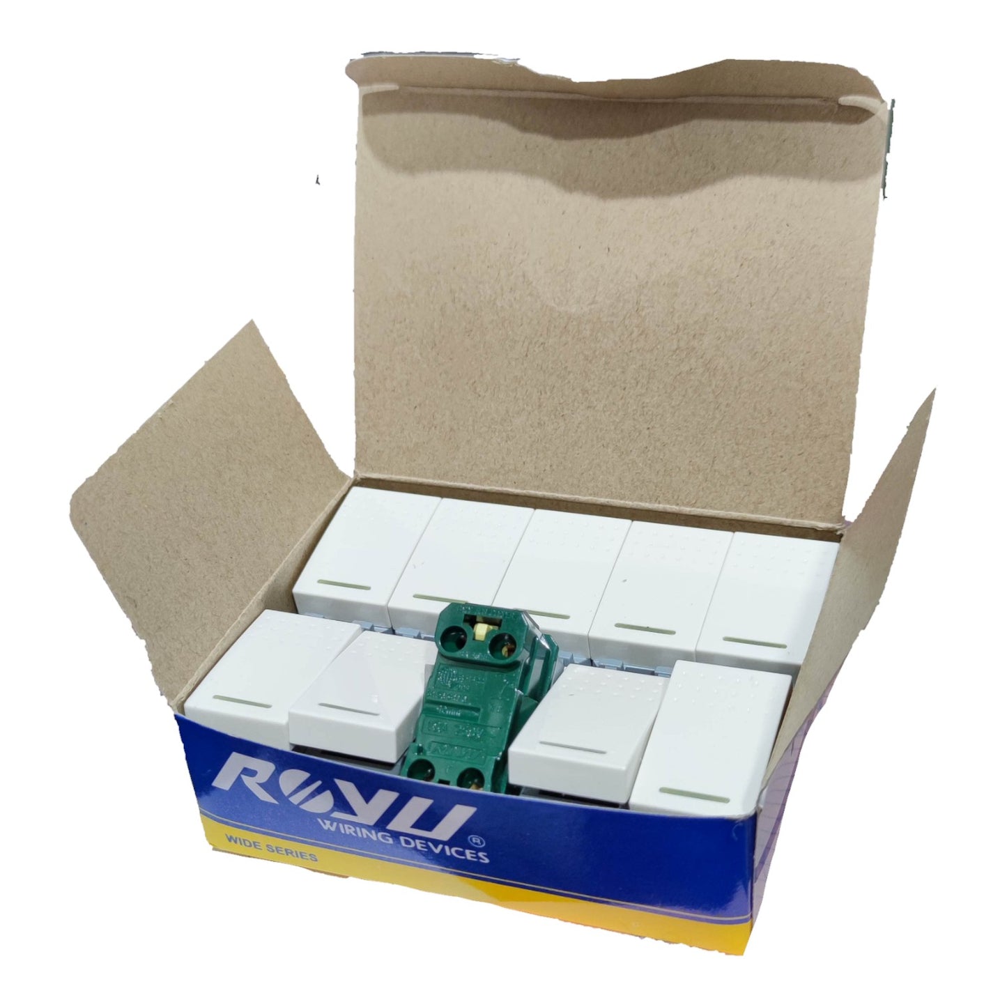 Royu 1 Way Switch Device 10A 250V Wide Series  RWS1-A Switch 10pcs per Pack Electx Electrical Supply