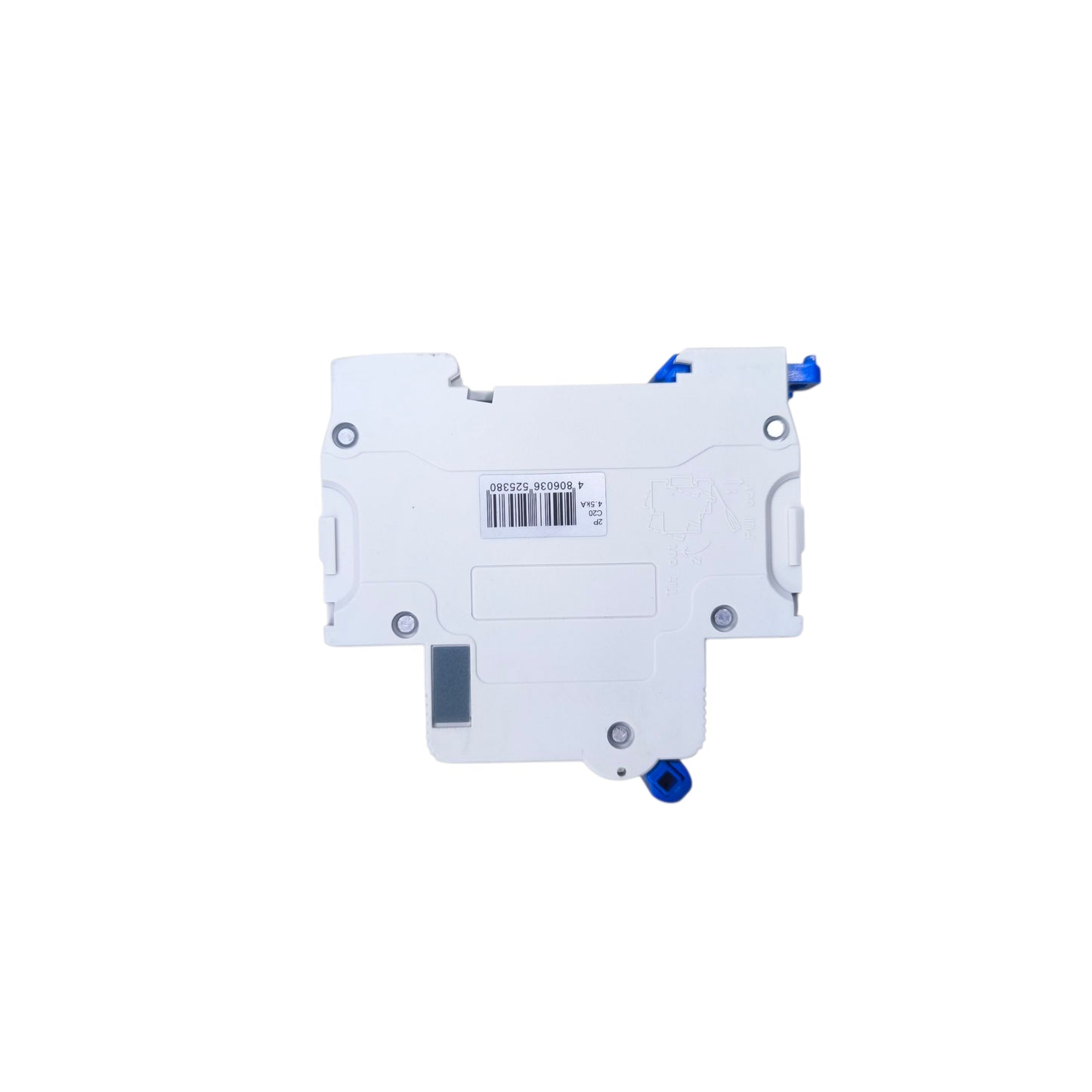 White label printer cartridge with blue accents on a white background