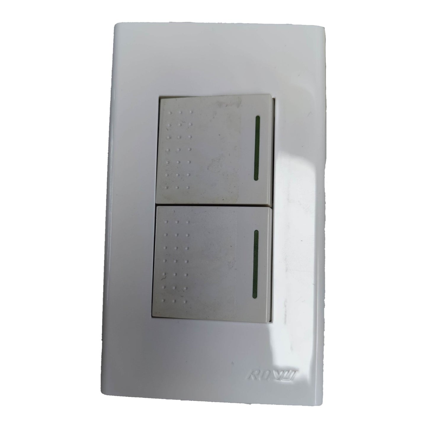 Royu 2 Gang 1 Way Switch 3 Device with Plate Cover Wide Series RWP3/2XRWS1-B Electx Electrical Supply