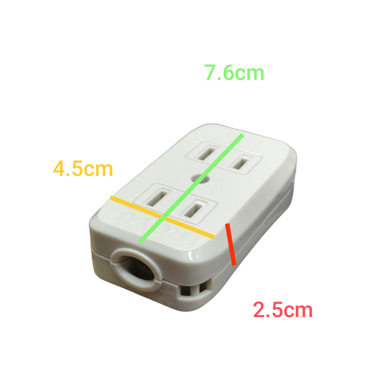 Royu 2 gang outlet 10A 250V in white with two socket openings for convenient electrical access