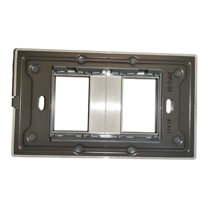 A dual-gang light switch plate frame in a metallic bronze finish, shown against a plain white background.