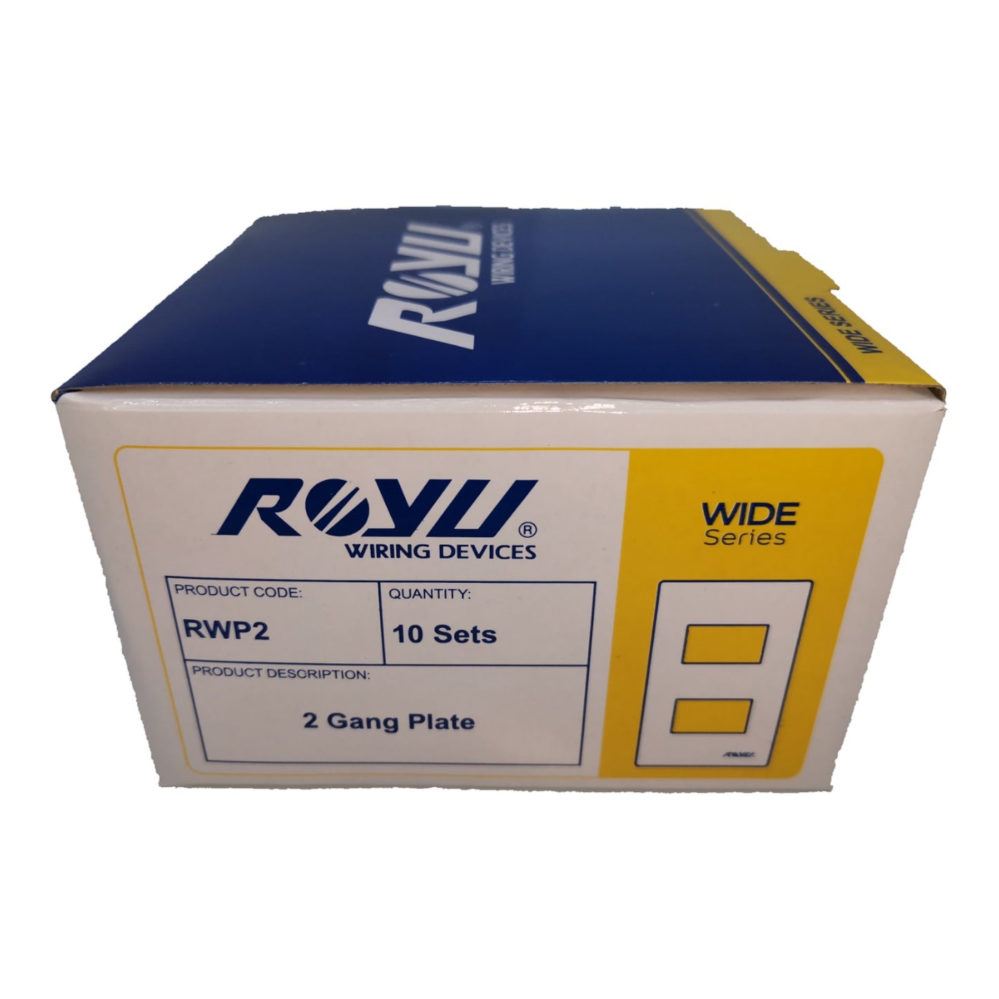 Royu 2 Gang Plate Cover Device Wide Series RWP2 10Pcs per Order Electx Electrical Supply