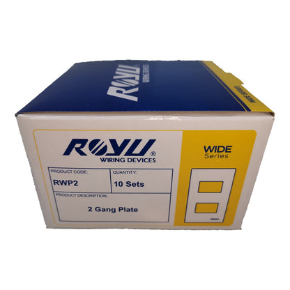 Royu 2 Gang Plate Cover Device Wide Series RWP2 10Pcs per Order Electx Electrical Supply