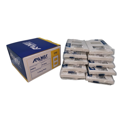 Royu 2 Gang Plate Cover Device Wide Series RWP2 10Pcs per Order Electx Electrical Supply