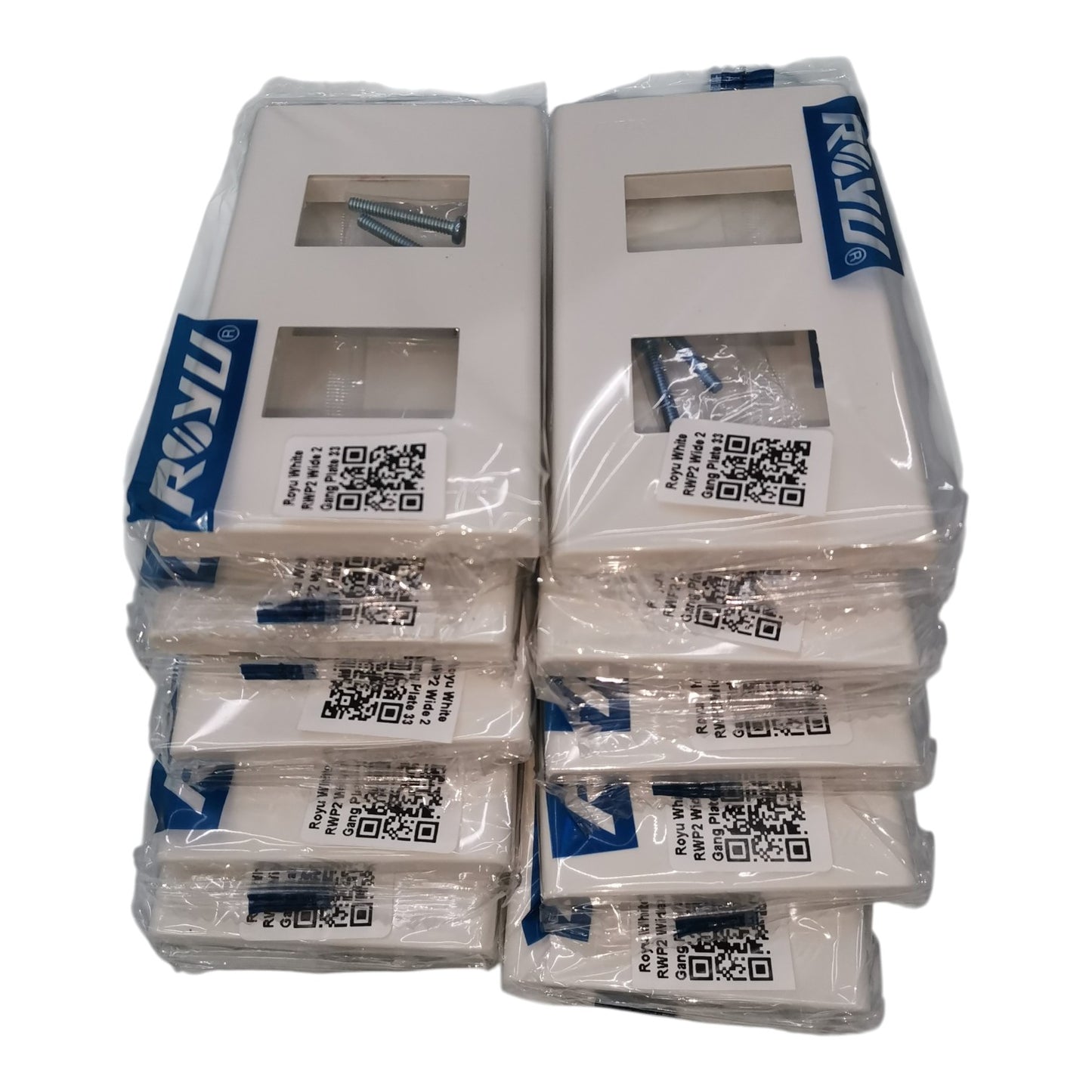 Royu 2 Gang Plate Cover Device Wide Series RWP2 10Pcs per Order Electx Electrical Supply