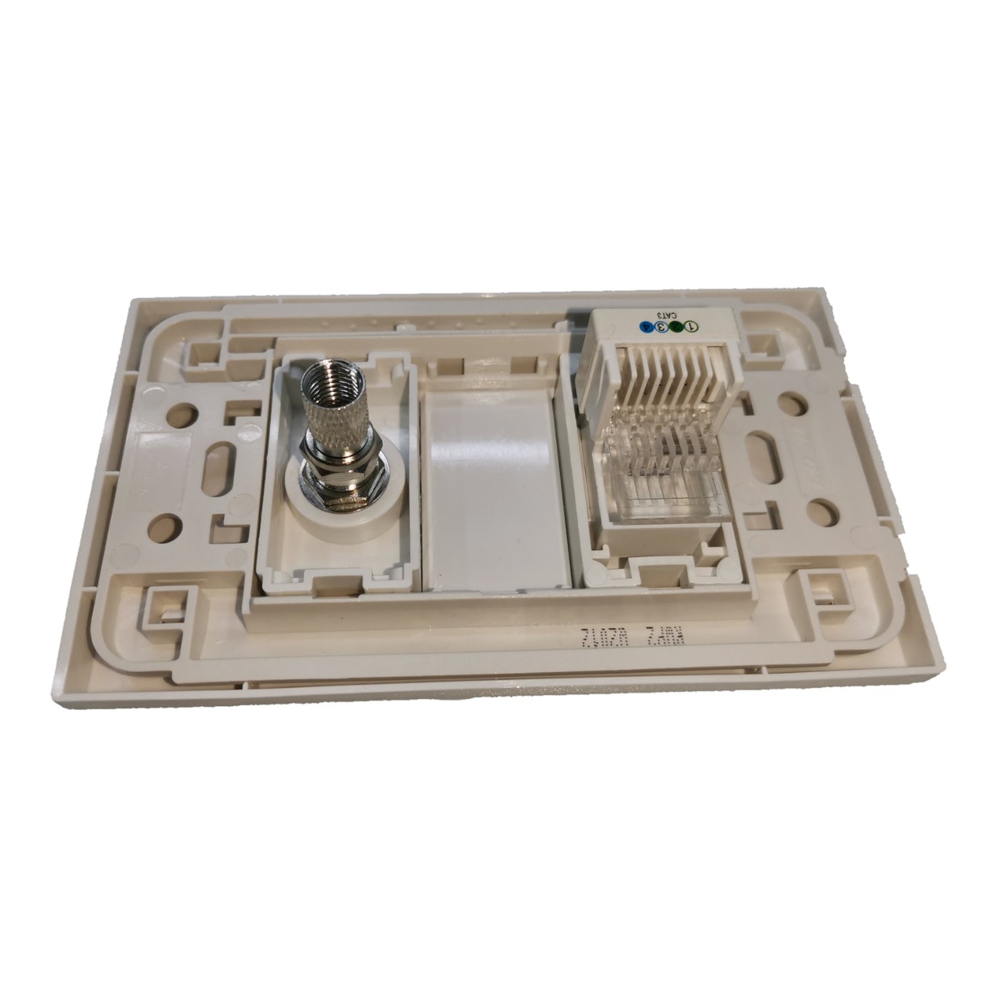 Royu 2 Gang Telephone Modular Jack and Cable TV Socket with Plate Cover Wide Series RWP2/RWX2/RWX1 Electx Electrical Supply