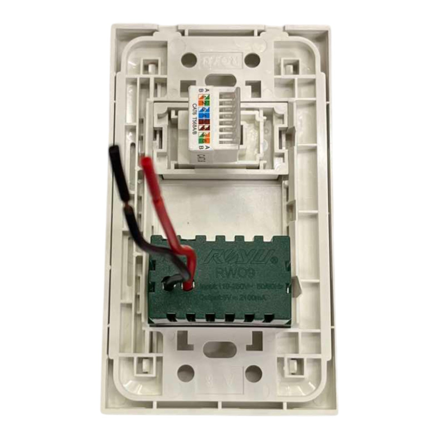 Royu 2 Gang USB Charging Port 2 x 5V 2100mAh and LAN Outlet with Plate Cover Wide Series RWP3/RWO9/RWX3 Electx Electrical Supply