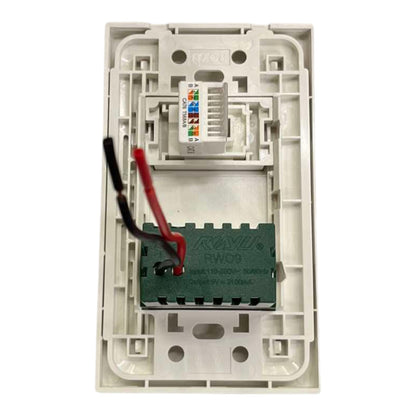 Royu 2 Gang USB Charging Port 2 x 5V 2100mAh and LAN Outlet with Plate Cover Wide Series RWP3/RWO9/RWX3 Electx Electrical Supply