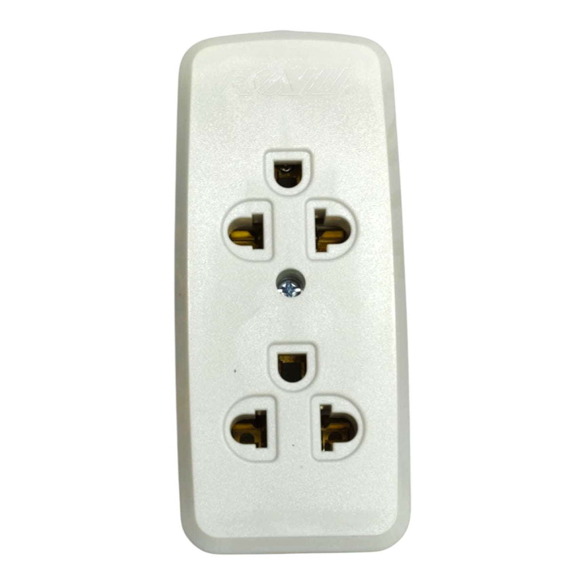Royu 2 Gang Universal Outlet with Ground with 1 Gang Flat Pin Outlet 10A 250V REDOU502 Electx Electrical Supply