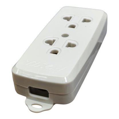 Royu 2 Gang Universal Outlet with Ground with 1 Gang Flat Pin Outlet 10A 250V REDOU502 Electx Electrical Supply