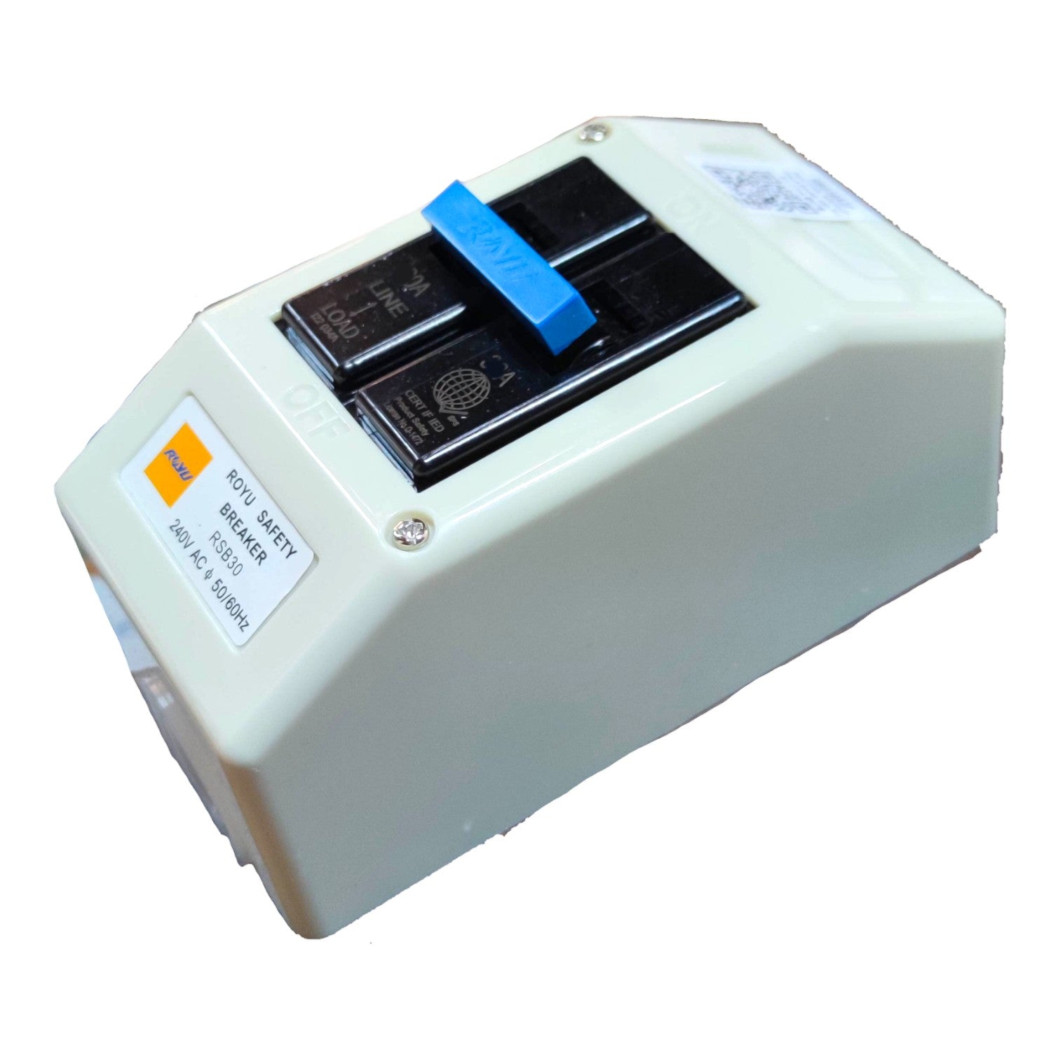 Royu 30A 2 Pole 10KAIC 220V Circuit Breaker with PVC Enclosure Nema 1 RSB30A Electx Electrical Supply