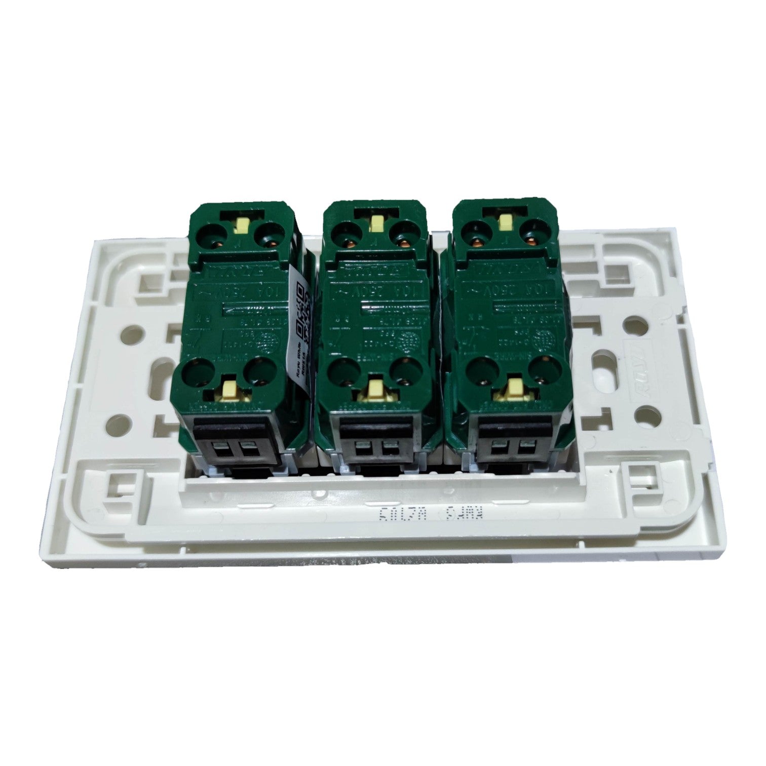 Royu 3 Gang 1 Way Switch with Plate Cover Wide Series 10A 250V RWP3/3XRWS1-A Electx Electrical Supply