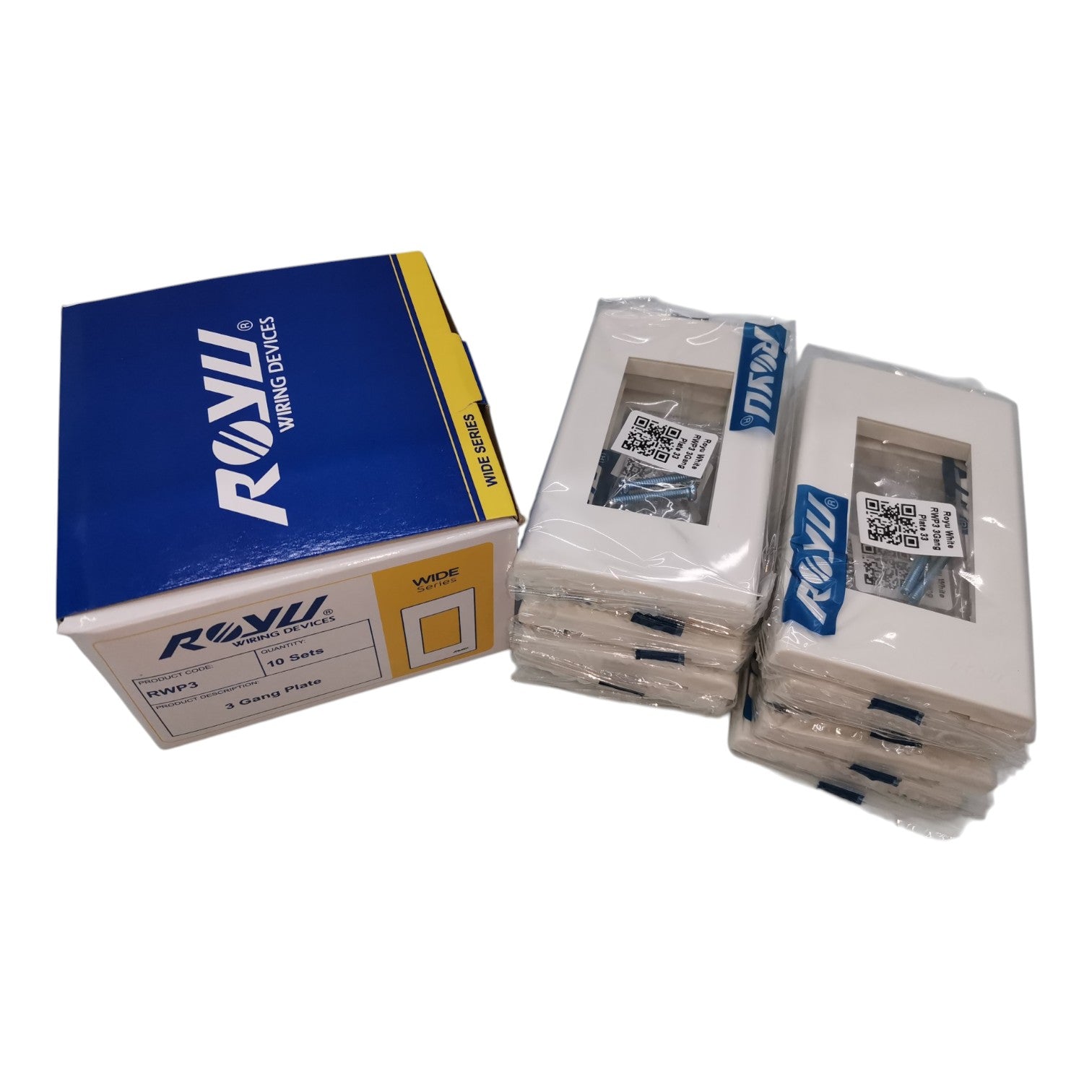Royu 3 Gang Plate Cover Device Wide Series 10Pcs per Order Electx Electrical Supply