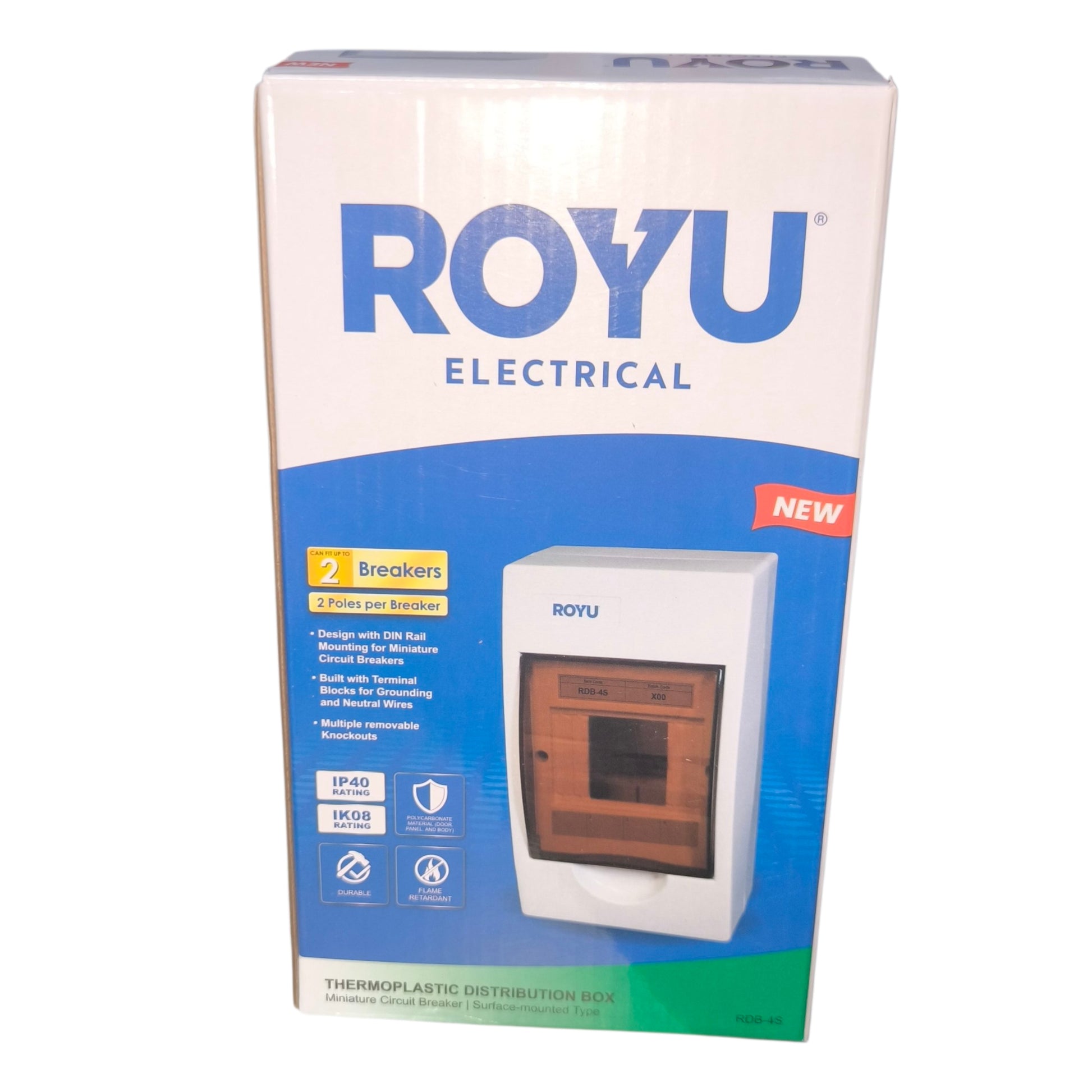 Royu electrical box packaging on a white background