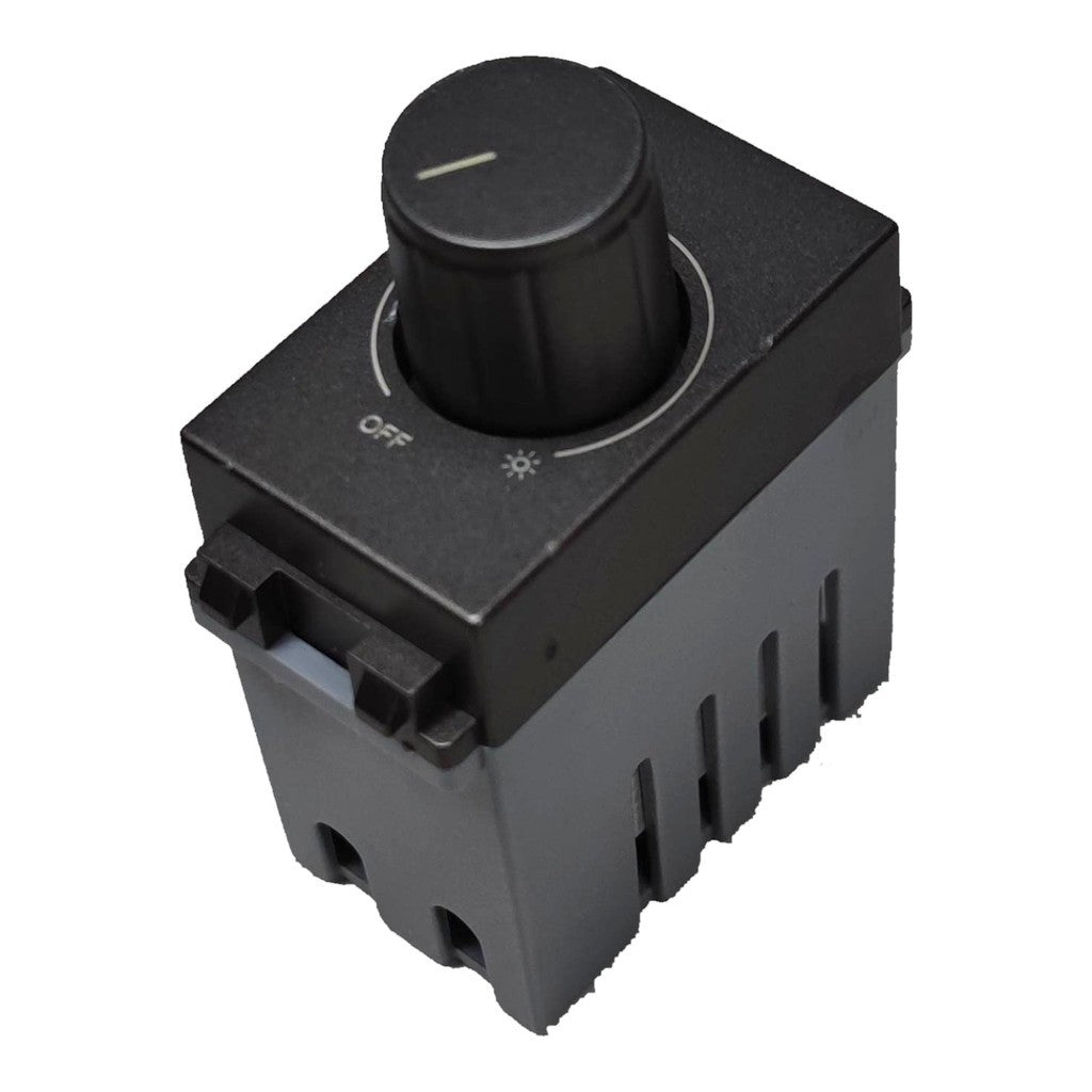 A black plastic rotary switch module with a central knob, featuring 'OFF' and a star icon on the top face, shown on a plain white background.