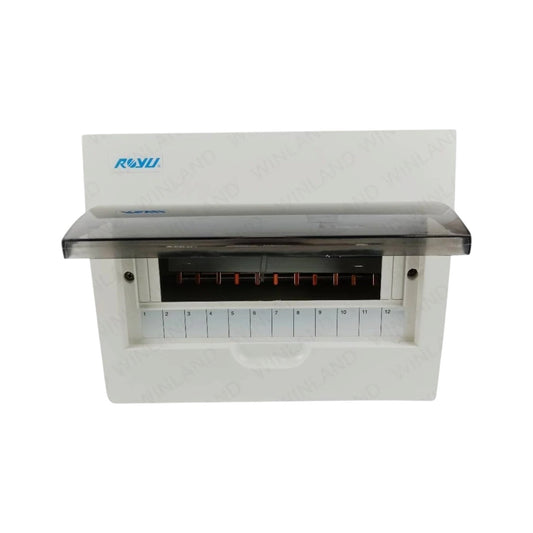 Royu 8 Ways Flush Type Metal Base Distribution Box with Busbar for 8 Breakers 1 Pole RUMF01D1N08