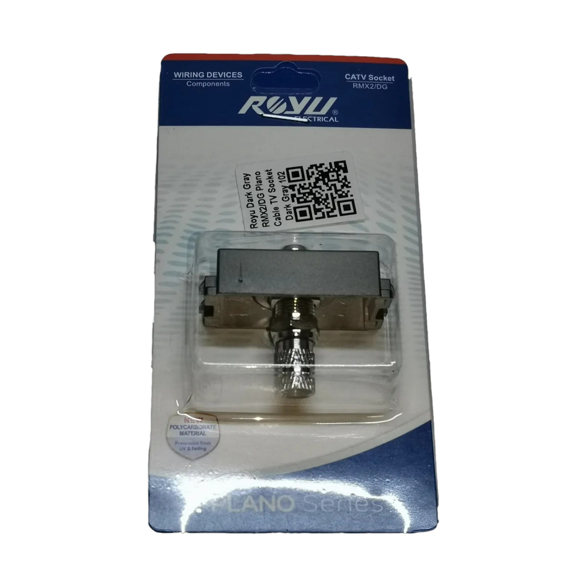 A packaged ROYu CATV Socket RA0503 component in its original retail blister card packaging, shown against a plain white background.