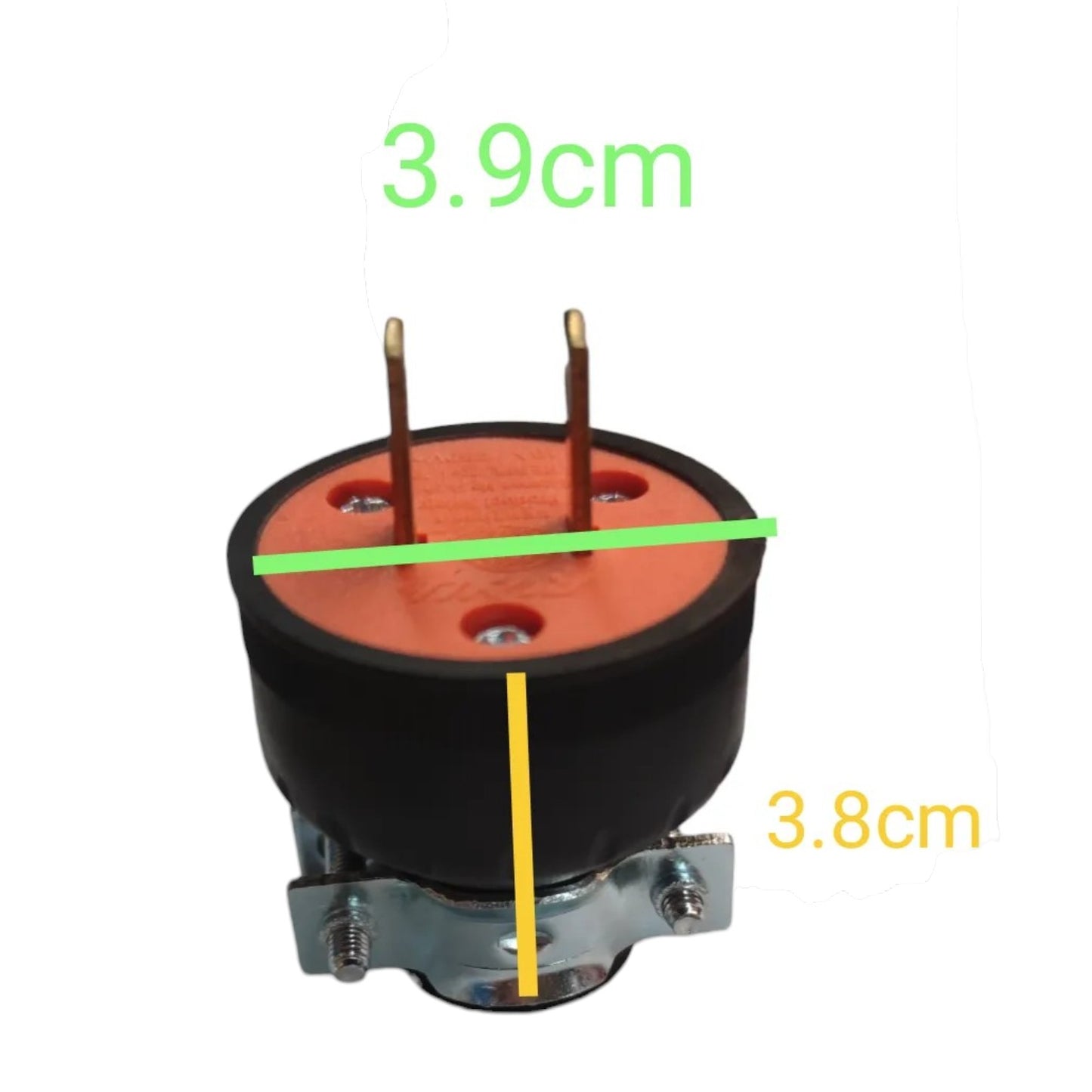 Royu Flat Pin with Metal Clamp 10A 220V REDPL204/B