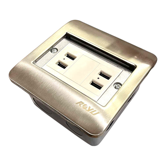 Royu Floor Outlet 4 Port USB Outlet 5V DC 2100mAh Available in Gold or Silver RWF/RWO9X2 Electx Electrical Supply