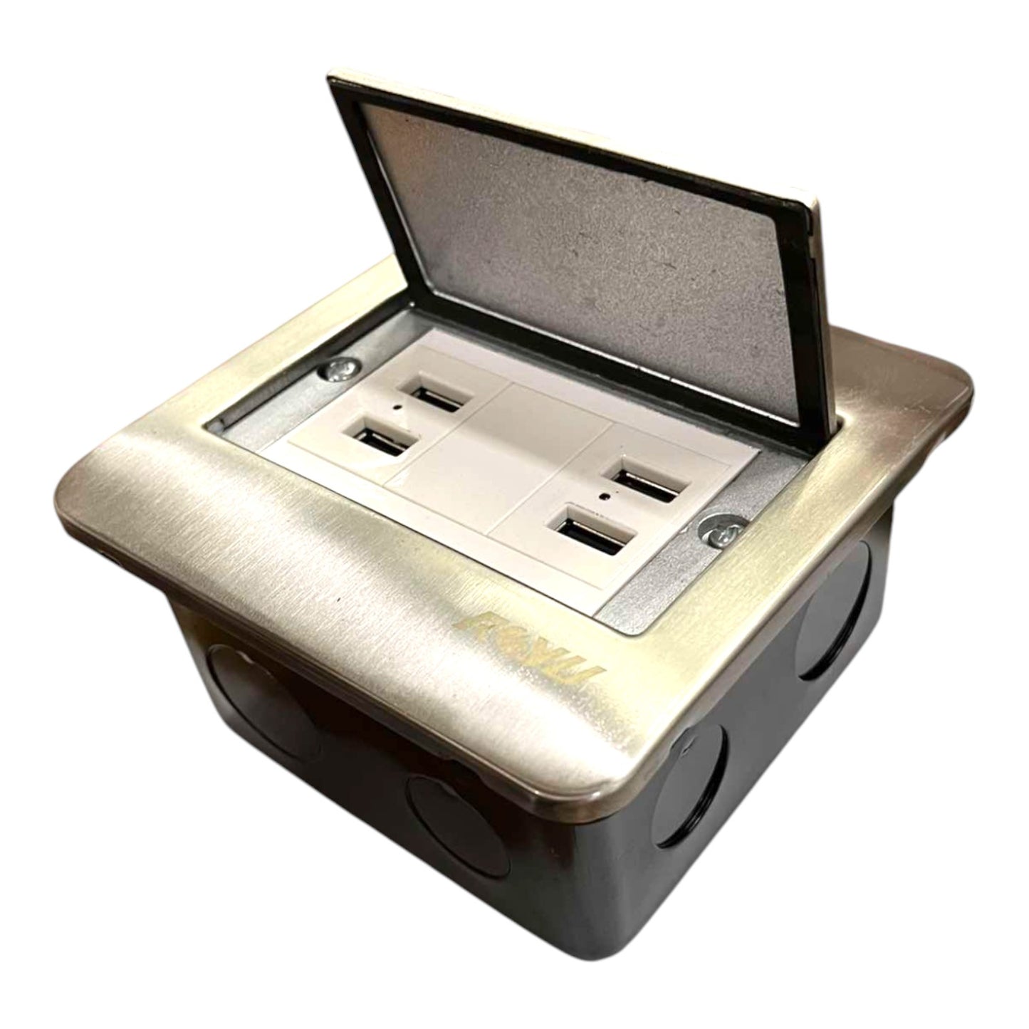 Royu Floor Outlet 4 Port USB Outlet 5V DC 2100mAh Available in Gold or Silver RWF/RWO9X2 Electx Electrical Supply