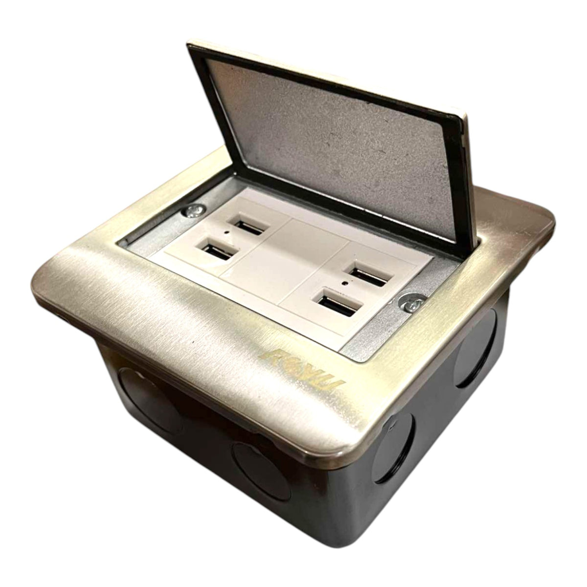 Royu Floor Outlet 4 Port USB Outlet 5V DC 2100mAh Available in Gold or Silver RWF/RWO9X2 Electx Electrical Supply
