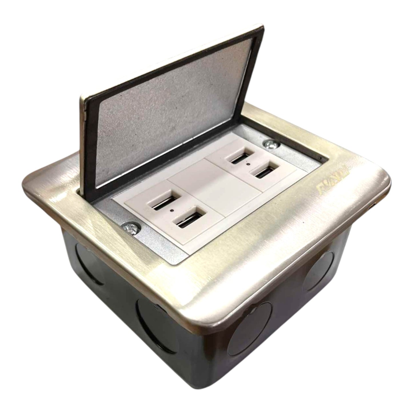 Royu Floor Outlet 4 Port USB Outlet 5V DC 2100mAh Available in Gold or Silver RWF/RWO9X2 Electx Electrical Supply