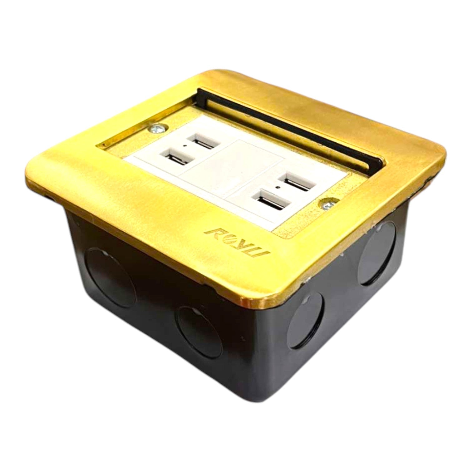 Royu Floor Outlet 4 Port USB Outlet 5V DC 2100mAh Available in Gold or Silver RWF/RWO9X2 Electx Electrical Supply 10