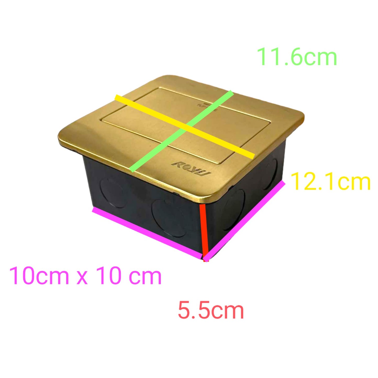 Royu Floor Outlet 4 Port USB Outlet 5V DC 2100mAh and LAN Outlet Available in Gold or Silver RWF/(RWO9)X2/RWX3 Electx Electrical Supply 1