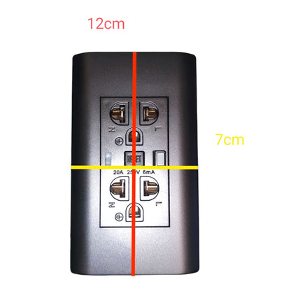 Royu GFCI Duplex Universal Outlet 6mA 20A 220V Wide Series Dark Gray Device RMO10/DG Electx Electrical Supply