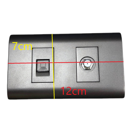 Royu Telephone Voice Jack RJ11 and Cable TV F Type Thread Socket with Plate Cover Dark Gray PLANO Series (RWP2/DG)/(RMX2/DG)/(RMX1/DG) - photo 2