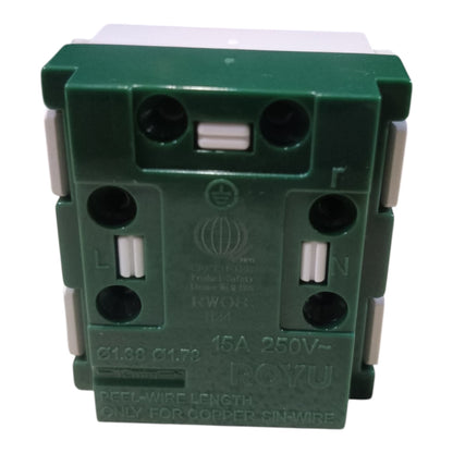 A green electrical contactor relay with terminal markings L and N, featuring the brand name ROYU embossed on the front, set against a plain white background.