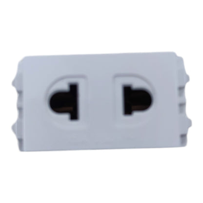 A white double outlet electrical adapter or splitter shown from the front against a plain white background.