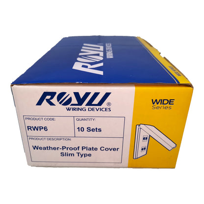 Royu Weatherproof Plate Cover Wide Series RWP4, 10-piece set for outdoor electrical safety