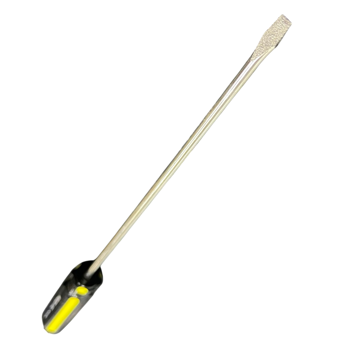 Rubicon 250mm slotted screwdriver with yellow and black handle and long metal shaft
