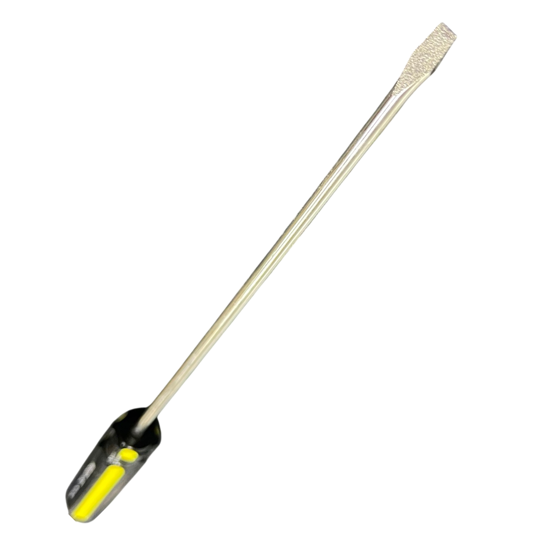 Rubicon 250mm slotted screwdriver with yellow and black handle and long metal shaft