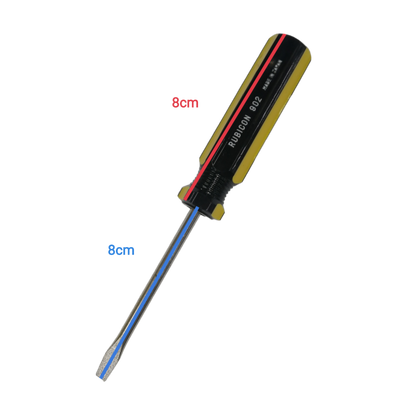 Rubicon Flat Head Screw Driver 902 75mm with black and yellow handle and metal blade