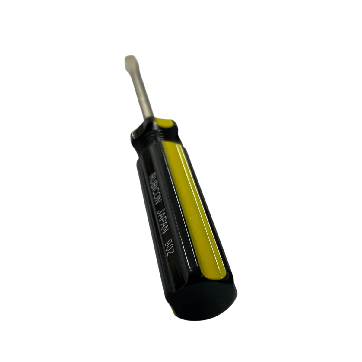 Rubicon Flat Head Screw Driver 902 75mm with black and yellow handle for precision work