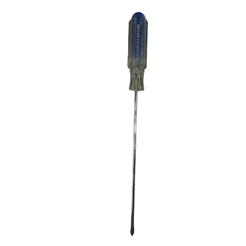 Clear handle Screw Driver Made in Japan Rubicon with a long, durable metal shaft for precision repairs